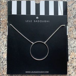 Lele Sadoughi Silver Circle Necklace